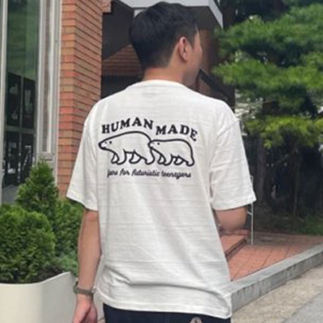 (국내배송, 당일출고) 휴먼메이드 베어 프린팅 반팔 티셔츠 ~2Color~