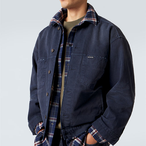발렌시아가 패치드 셔츠 자켓
