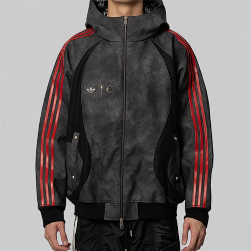 아디다스 x 떠그 클럽 팀가이스트 레더 자켓 블랙