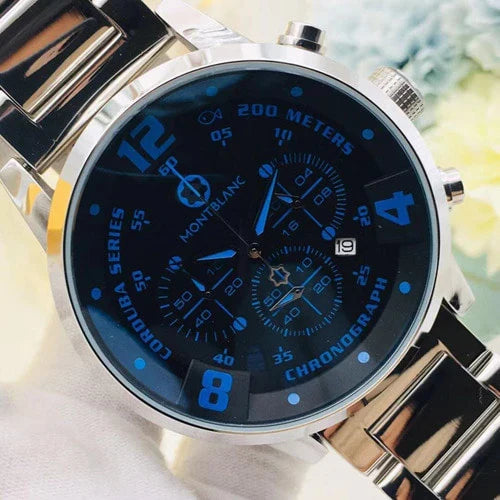 몽블랑 입체 타임워커 크로노 그래프 블루핸즈 메탈 43mm · 이** 고객님