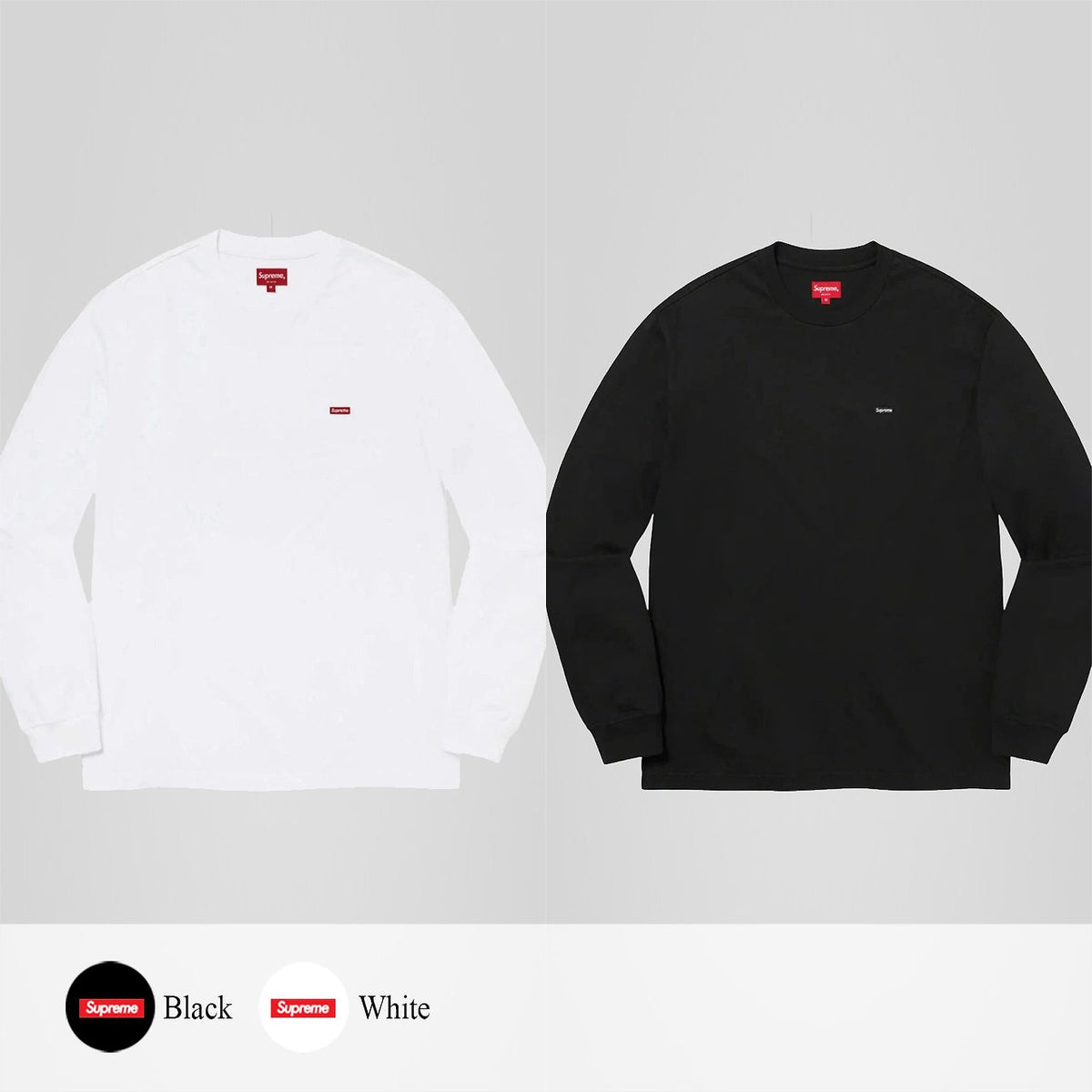 (국내배송, 당일출고) 슈프림 로고 패치 롱슬리브~2Color~